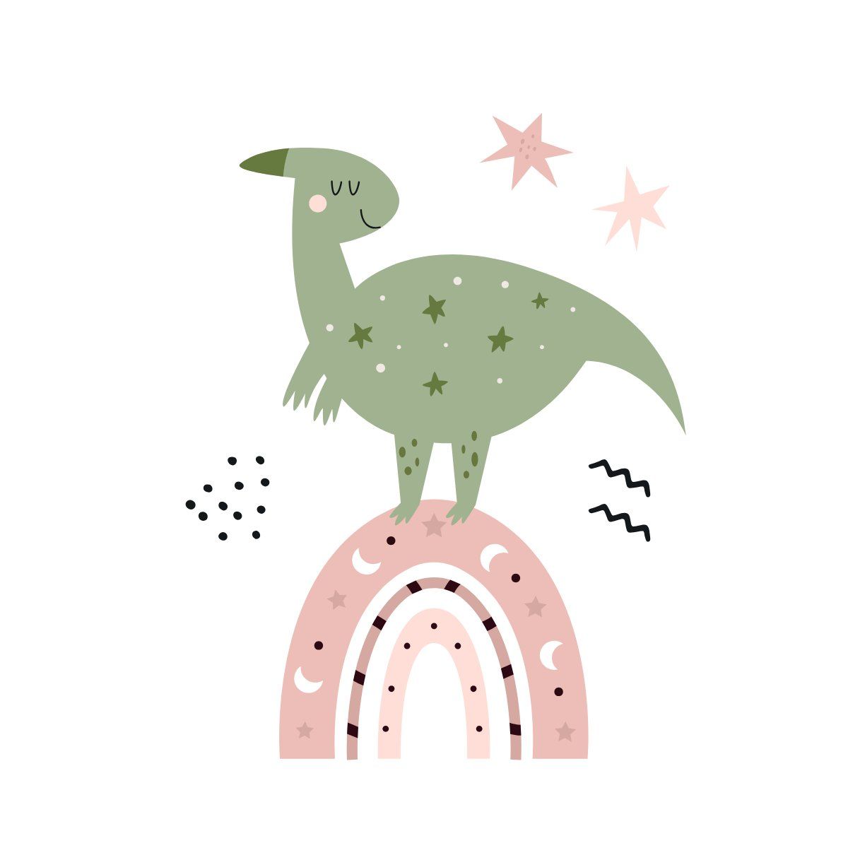 Sterren Dino Regenboog Muurcirkel