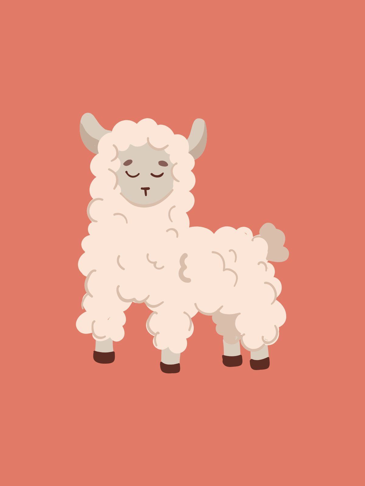 Dreamy Alpaca Muurcirkel