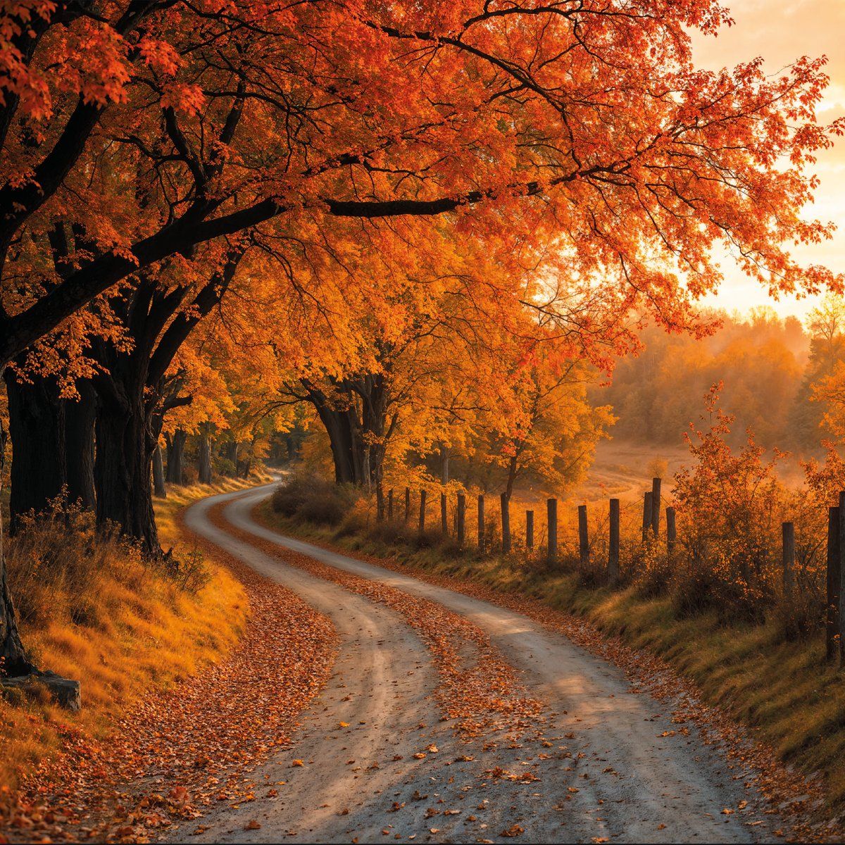 Autumn Curve Muurcirkel