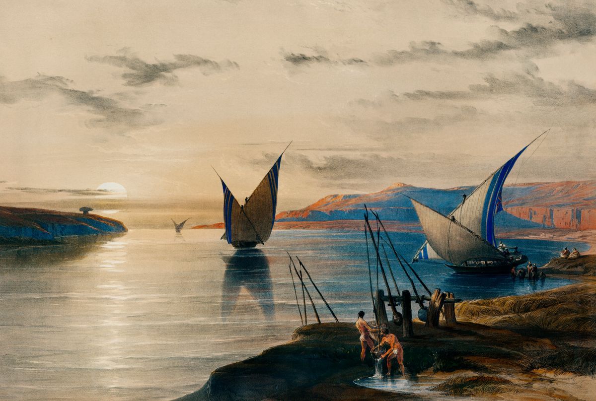 Nile Sunset Voyage Muurcirkel