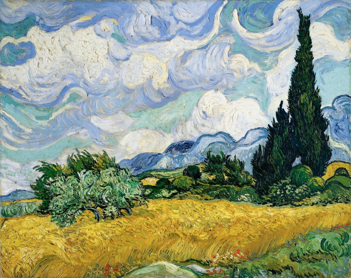 Korenveld met cipressen - Vincent van Gogh