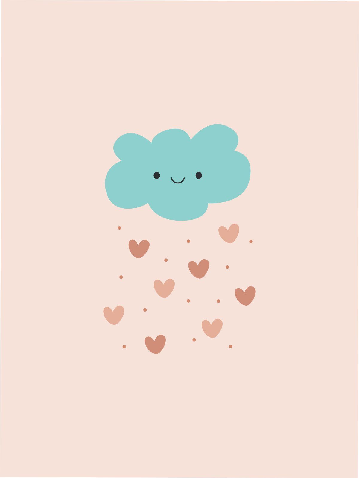 Cloud Heart Rain Muurcirkel