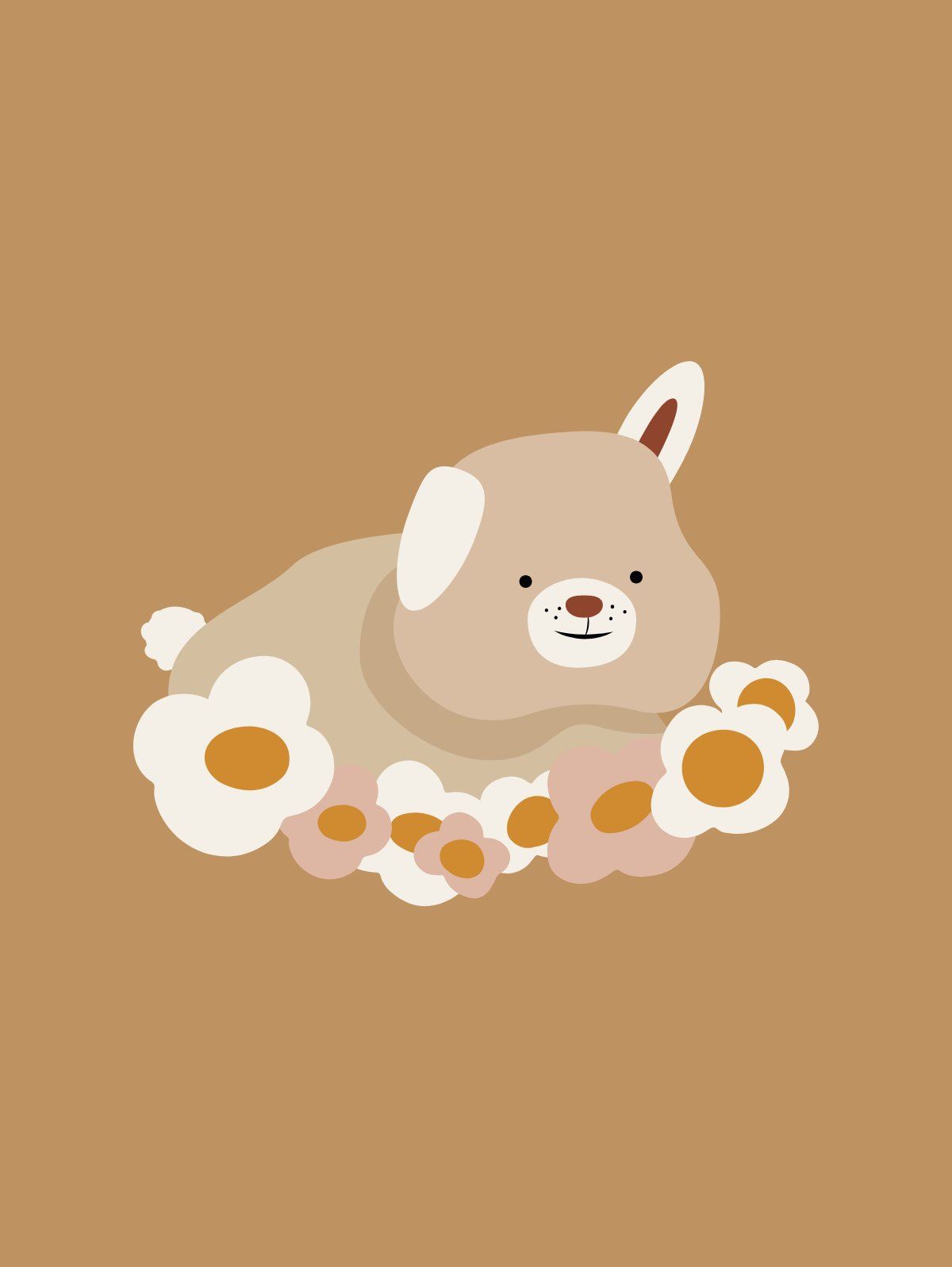 Bunny Bloom Muurcirkel
