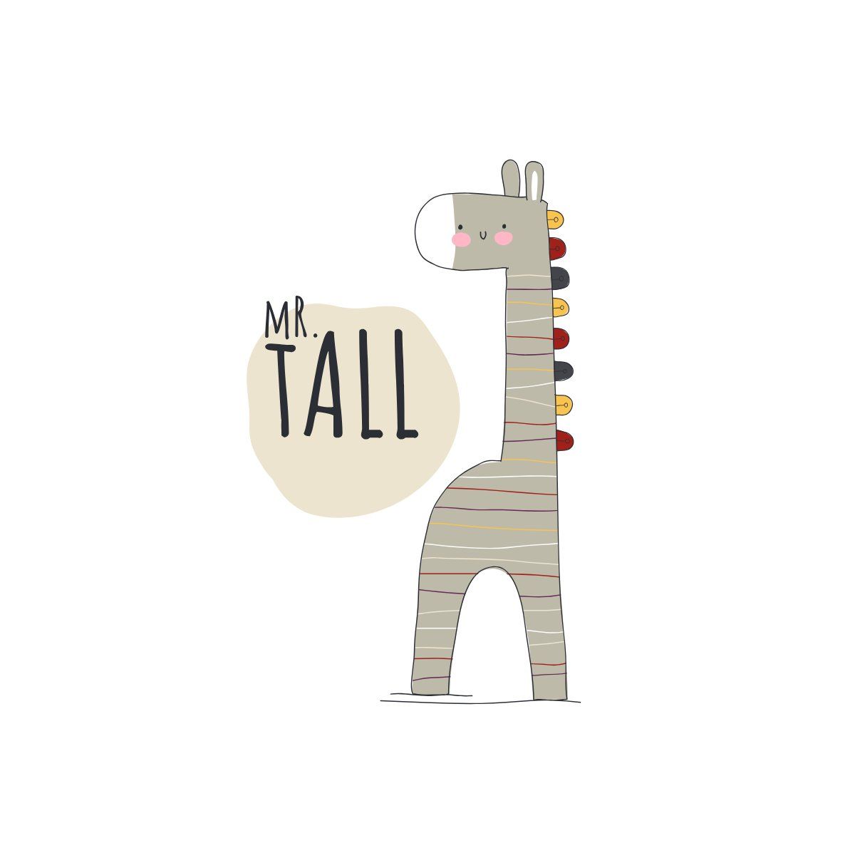 Giraffe Mr. Tall Muurcirkel