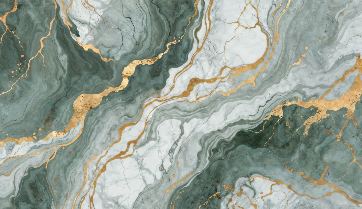 Luxurious Marble Green Inductiebeschermer